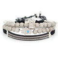 New Design High Quality CZ Diamond Beads Luxury Crown Bracelet Gold Gift Men Macrame Bracelet Set