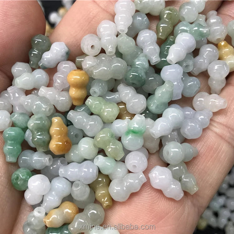 Burma Jadeite DIY Jade Loose Beads Jade Long Beads Grade a Rice Beads Drum 8*12Mm Passepartout Wholesale