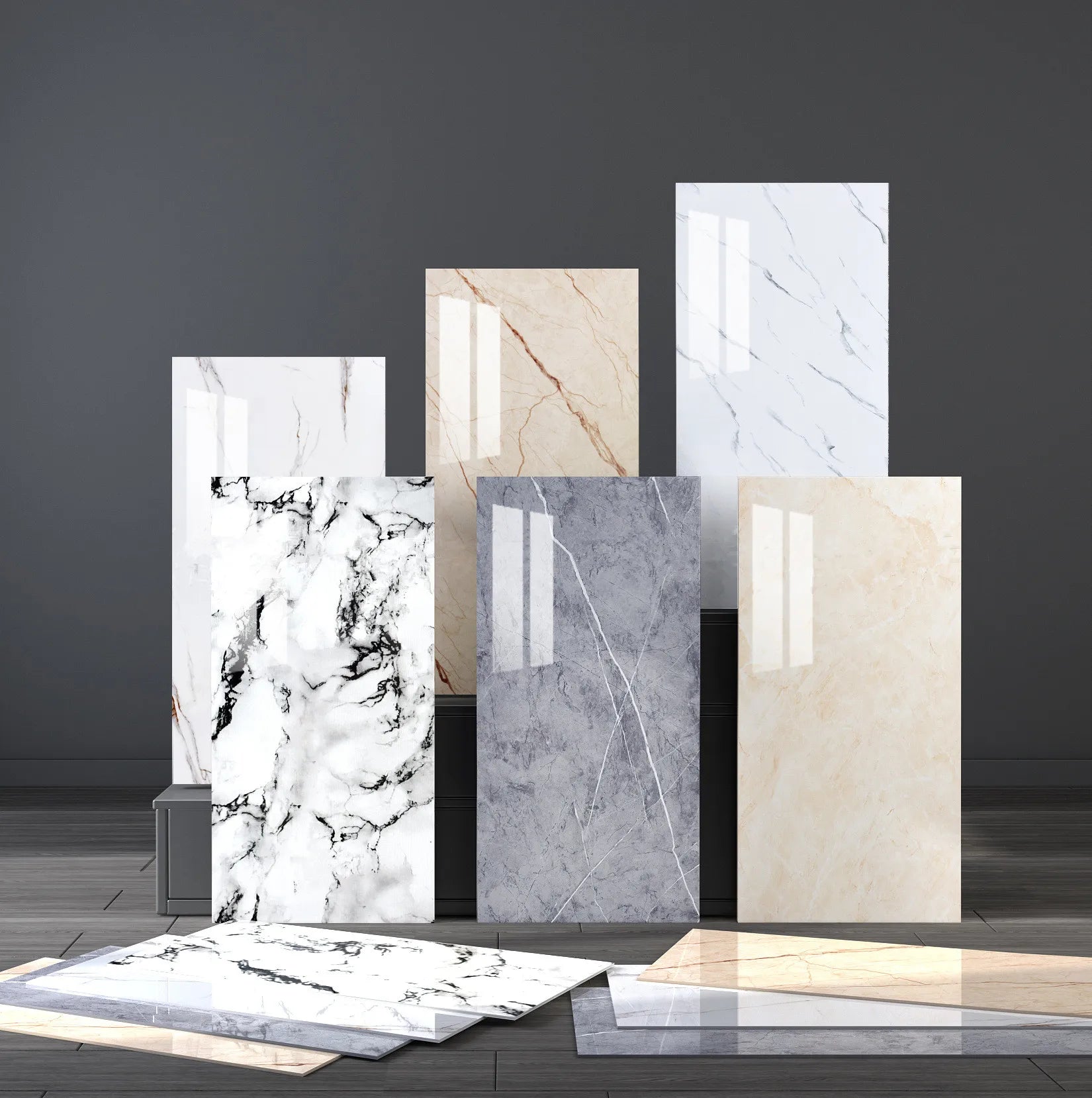 Self-adhesive Waterproof and Moisture-proof Bathroom Marble Sticker Refurbishment Background Wall Wallpaper