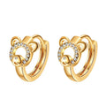 Bulk Huggie Earrings clear Sparkling Cz Golden Cute Teddy Bear Accesorios Para Mujer Brass18k Oro Gold Plated Huggie Earrings