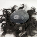 Emeda Wholesale Thin Skin Full PU Toupee 10inch Long Length Remy Human Hair Replacement for Men