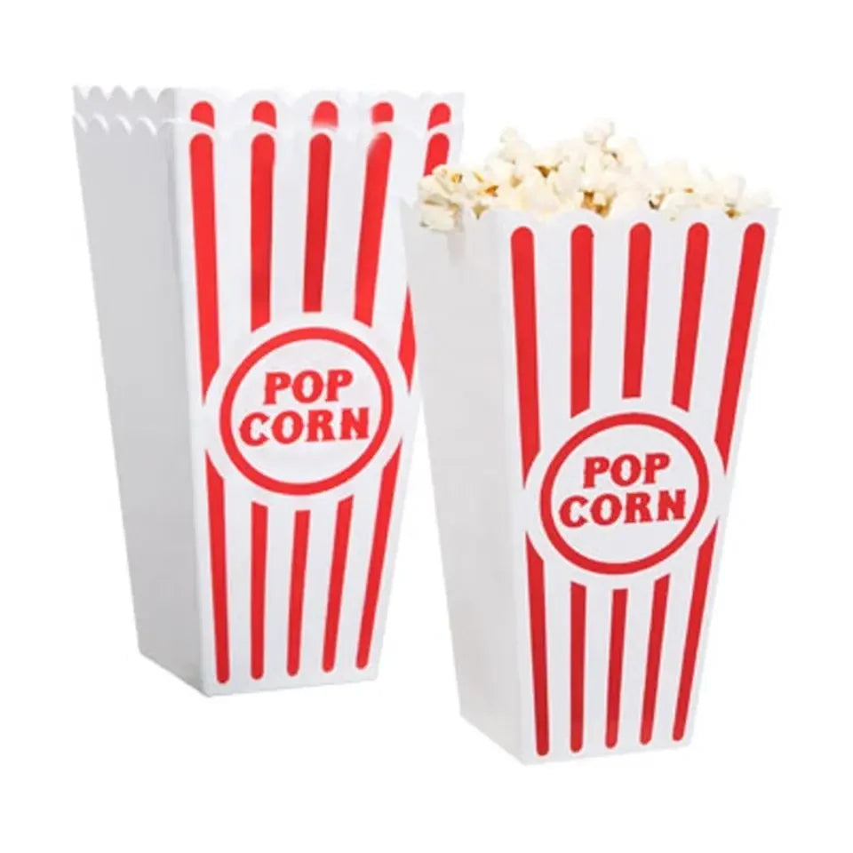 Reusable 32 oz Plastic Popcorn Box Tube Custom Printed Popcorn Bucket Popcorn Container Box for Party Movie