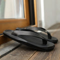 Men's Summer Outdoor Korean Style Flip-Flops Slippers Genuine Leather Thick-Soled Non-Slip Waterproof Soft Lightweight Comfort