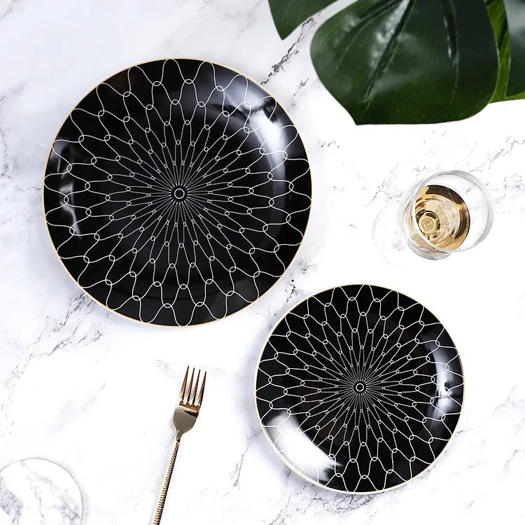 Wholesale Personalized Breakfast Ceramic Serving Plates Wholesale Dinner Set Modern Tableware