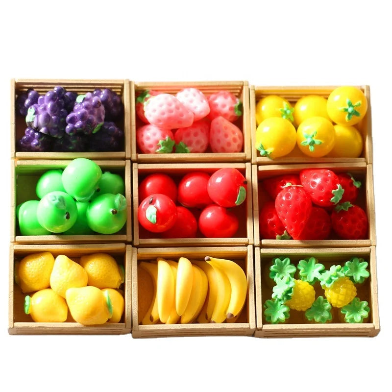 2023 New Style Miniature Kitchen Set Fruit Doll House Accessories Resin Crafts Mold Diy China Factory