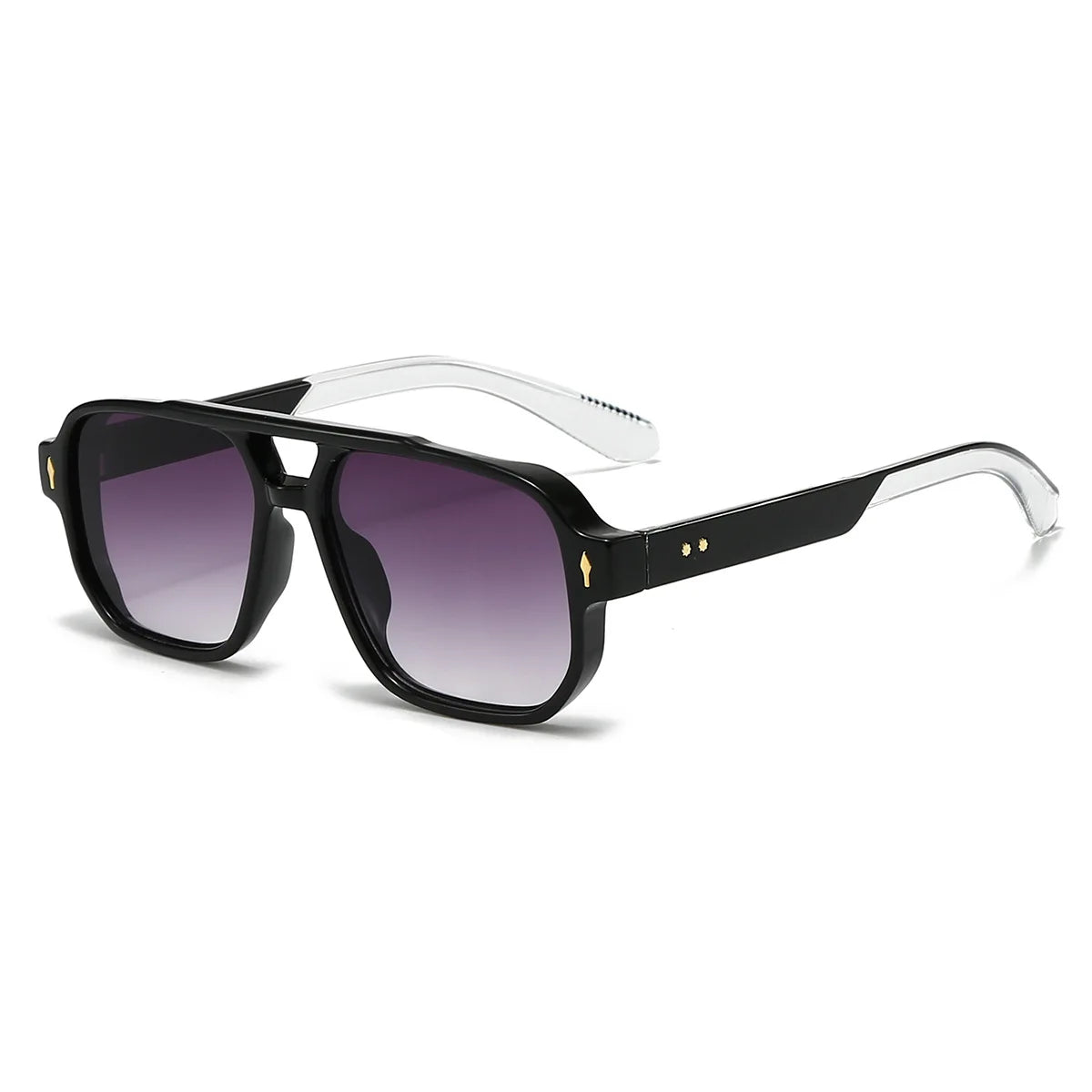 2025 Men's Double Bridge Sunglasses New Square Fashion Retro Glasses Custom Logo Driving Business Trendy UV400