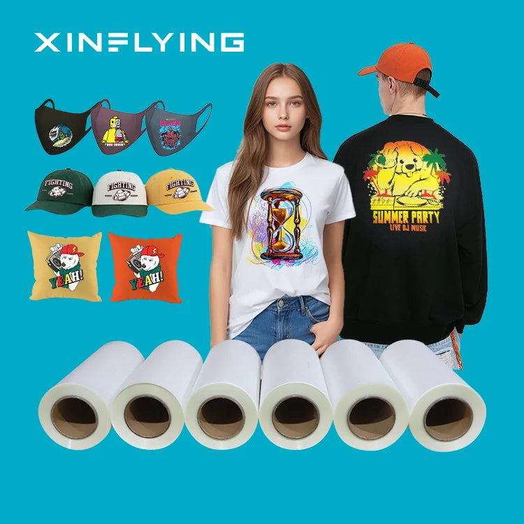 XinFlying Dtf Pet Film 60cm Roll Cold Peel Single Side A1 Print Width for Digital Dtf Printer