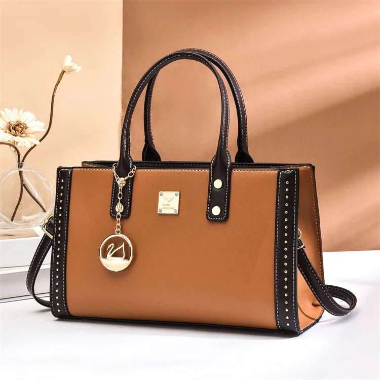 2025 Custom Made Latest Style New Fashion Ladies Pu Leather Rivet Handbag Bag for Girl