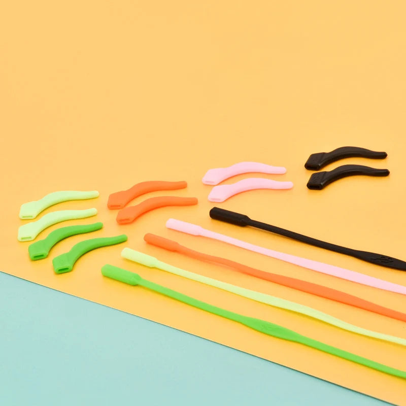 Kid's Fixed Eyewear Silicone Anti-Drop Lanyard Eyeglasses Leg Ear Hook Spectacles Holder Anti-Slip Sleeve Sports Glasses Rope