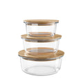 Wholesale Borosilicate Glass Food Container with Bamboo Airtight Lid for Back to School