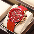 LIGE LG8934 Red Silicone Watch Factory Custom Logo Fashion Men Watches Sports Watch Men Quartz Clock Waterproof Wristwatches Oem