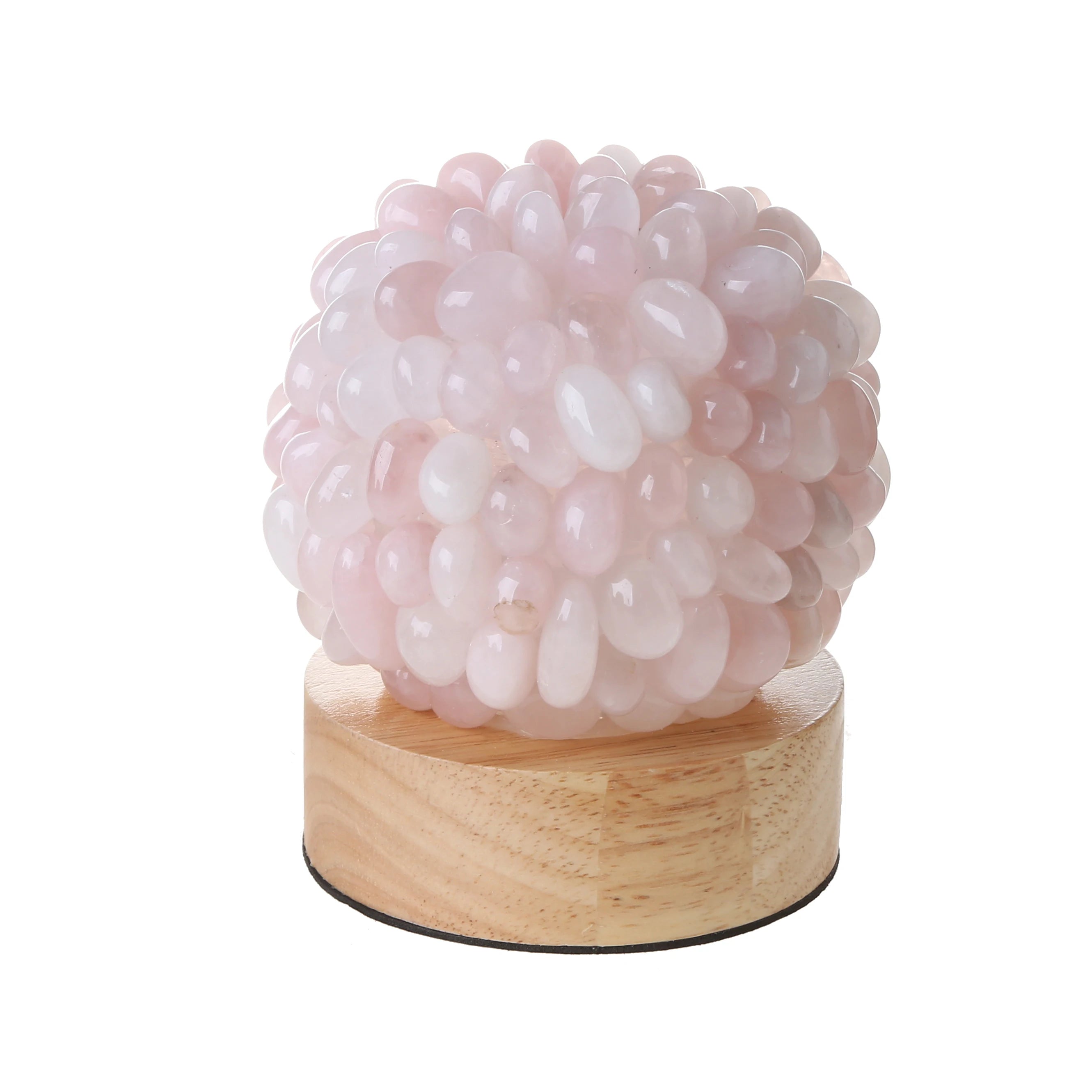 Natural Rose Quartz Crystal Lamp DIY Magic Night Romantic Pink Light LED Desk Lamp USB Healing Crystals and Stones Home Decor