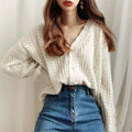 Liu Ming Cheap Wholesale Autumn Korean Fashion Women Clothing Long Sleeve Casual Solid Knitted Sweater