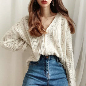 Liu Ming Cheap Wholesale Autumn Korean Fashion Women Clothing Long Sleeve Casual Solid Knitted Sweater