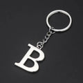 26 Alphabets Silver Alphabet Keychain Pendant with Key Ring Purse Charms for Handbags