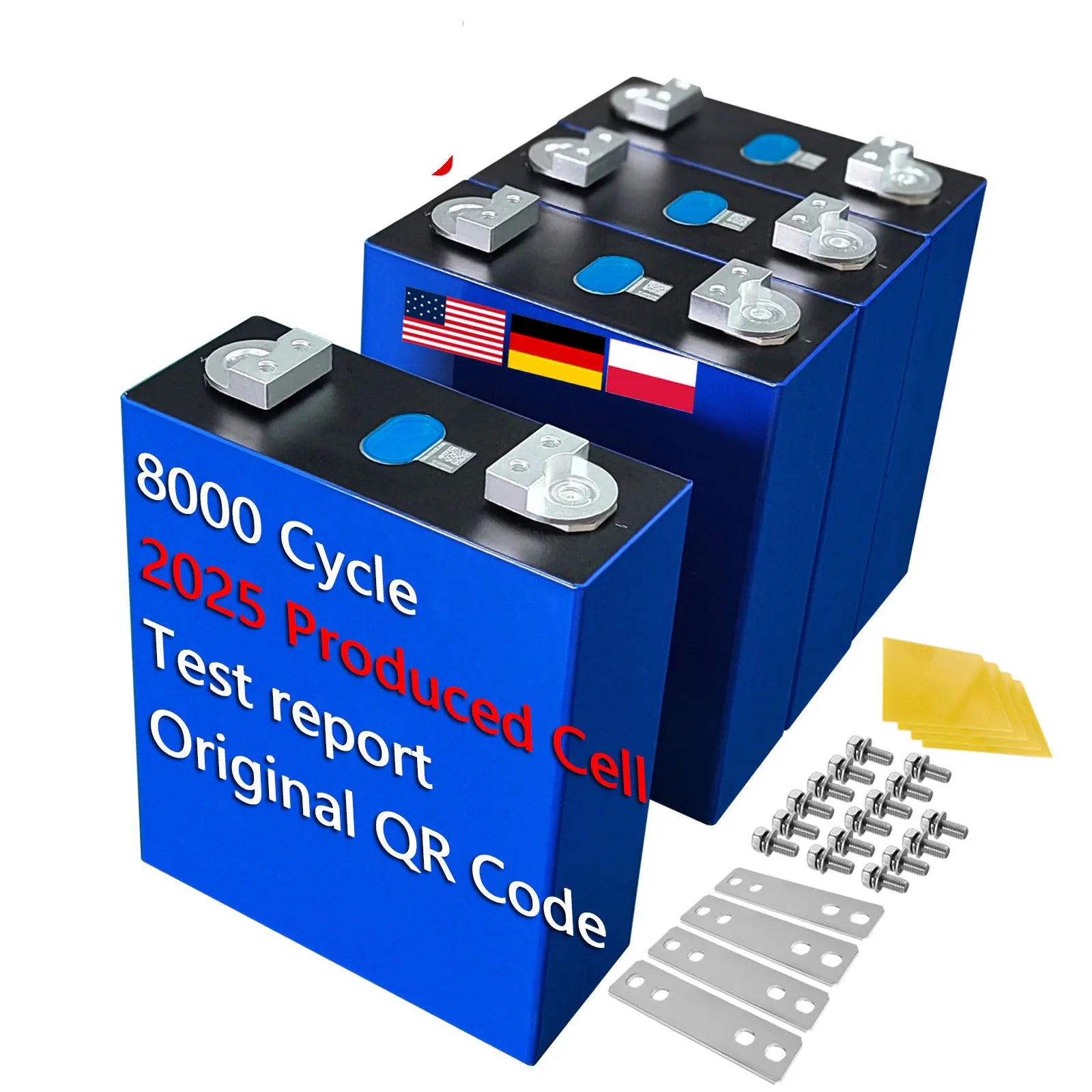 EU USA Stock Prismatic Lithium Ion 3.2V Lifepo4 280Ah-314Ah 8000-Cycle High-Efficiency Battery Cells for Solar Energy Grid