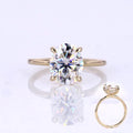 Customize 14k Solid Gold Jewelry Classic Style Oval Brilliant Cut 3ct Moissanite Diamond Hidden halo Engagement Ring