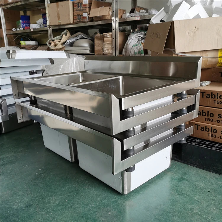 High Quality Draining Single Bowl Kitchen Dish Storage Rack Sink Stainless Steel Commercial Multifunctional Sink