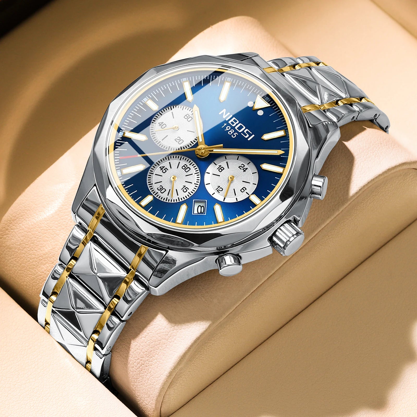 NIBOSI 2608 Men's Classic Watch Men's Business Casual Chronograph OEM Logo Watch Quartz WristWatch