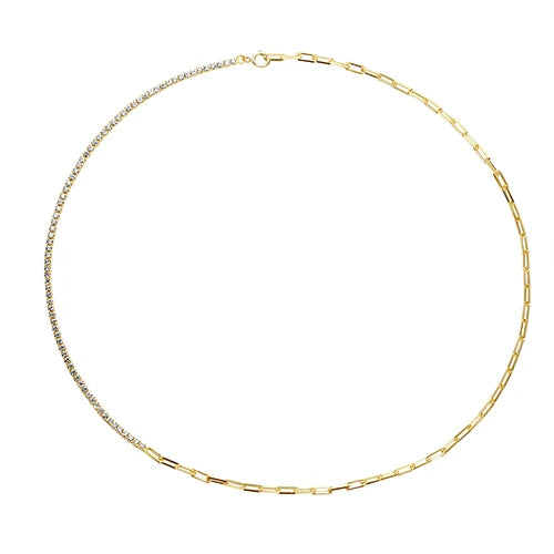 Nagosa Wholesale 18K Gold Plated 925 Sterling Silver New Fashion Link Chain Necklace for Women Custom Tennis Choker Necklace