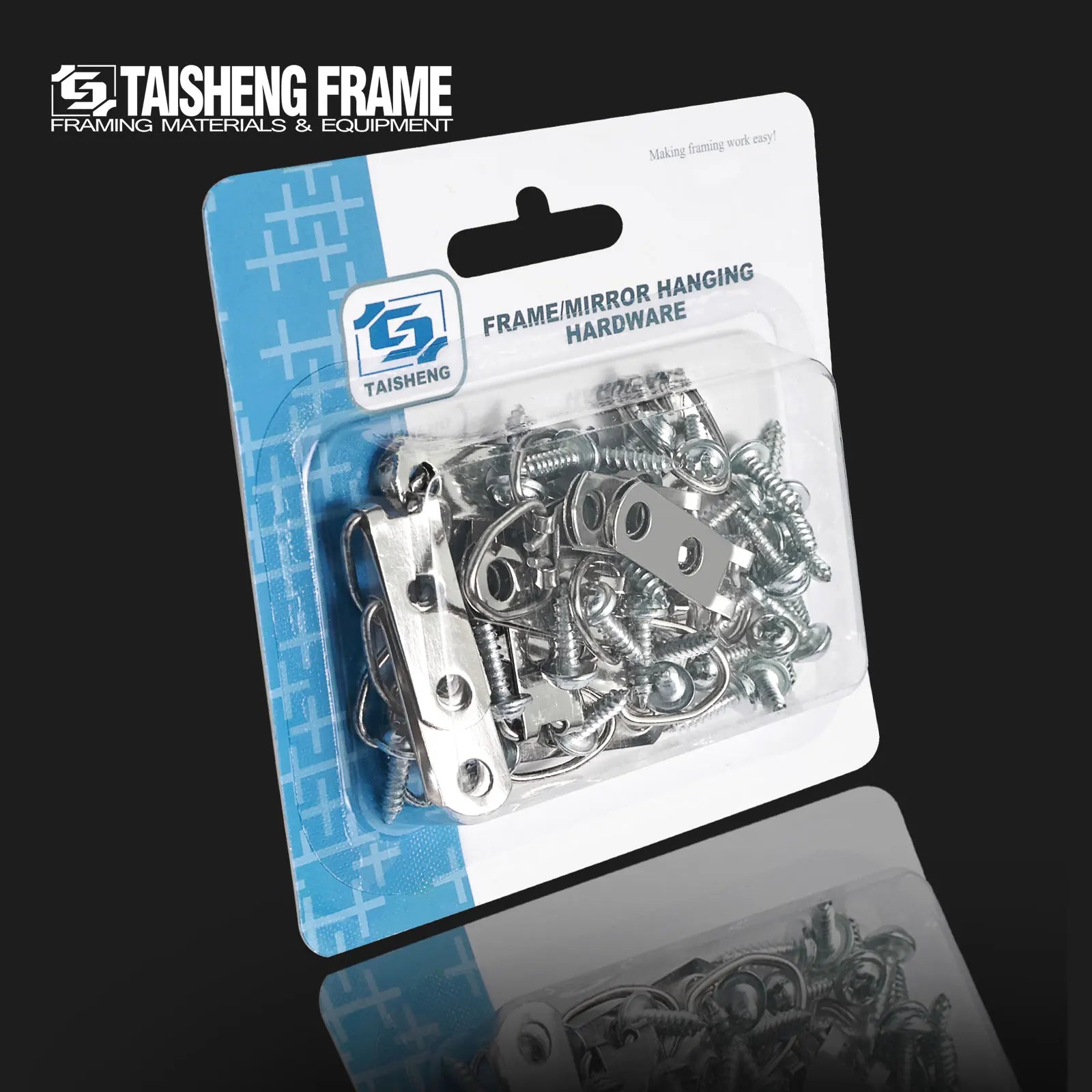 TS-K019 45PCS D-Ring Picture Hangers with Screws Photo Frame Hanger Kits for Displaying Artwork and Photographs