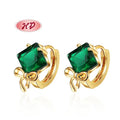 Wholesale Jewelry Supplier Elegant Classic Geometric Crystal Cz 18K Gold Women Huggie Earring Jewelry for Party
