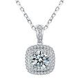 Luxury Exquisite Full Diamond Square Zircon Necklace Fashion Heart-Shaped Wedding Anniversary Party Jewelry Strand Chain Gift