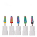 Tungsten Steel Grinding Head Color Plated Straight Grooved Tooth Two Way Electric Milling Drilling Bits Nail