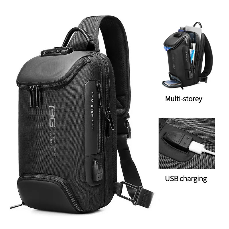 Factory Hot Sell Wholesale Fashion Anti Theft Men Custom Waterproof Shoulder Crossbody Chest Sling Bag for Men MegaBDM