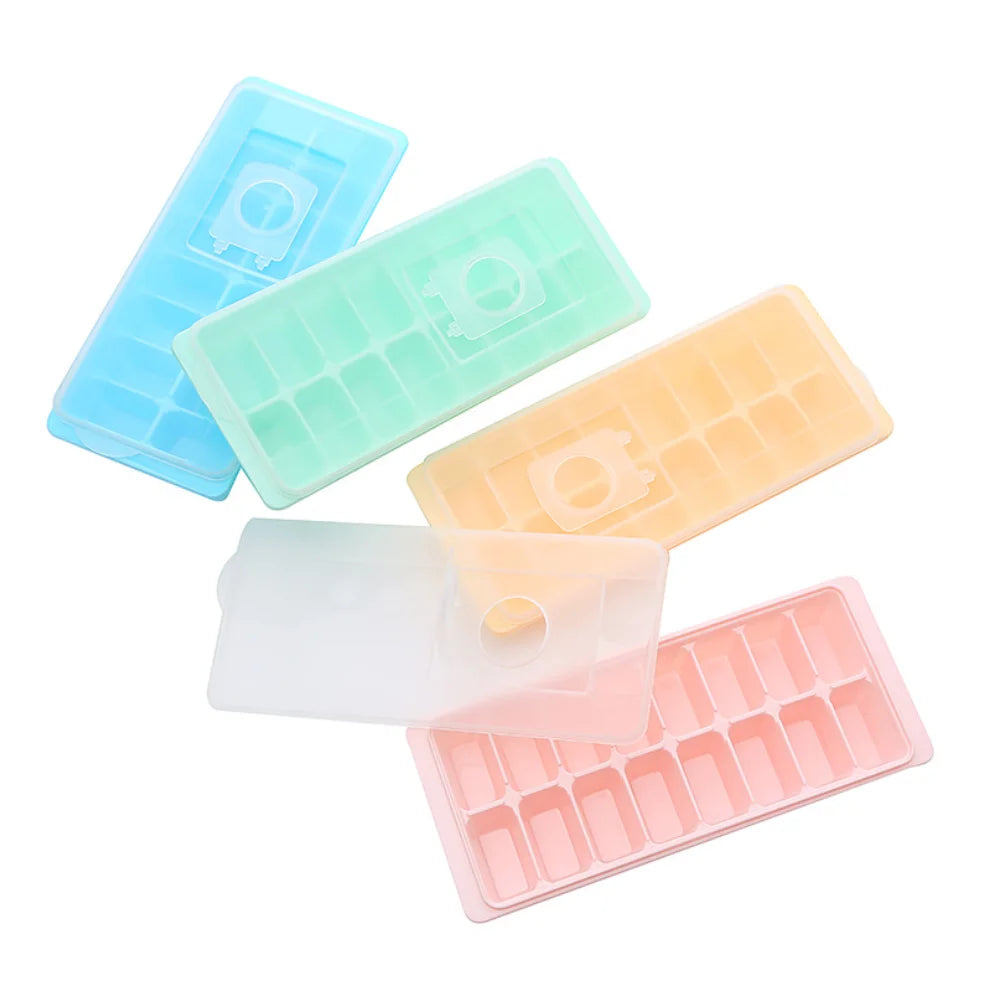 HY Easy Release Ice Cube Mold 16 Cavity Ice Cube Trays with Lid