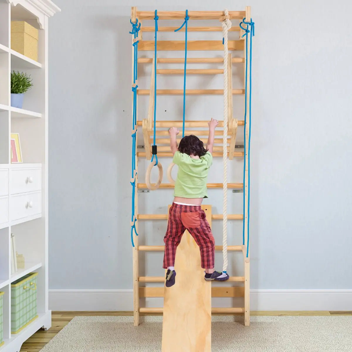 Equipment Gymnastics Swedish Wall Ladder Pull up Bar Home Gym Kids Stall BarsSwedish Ladder