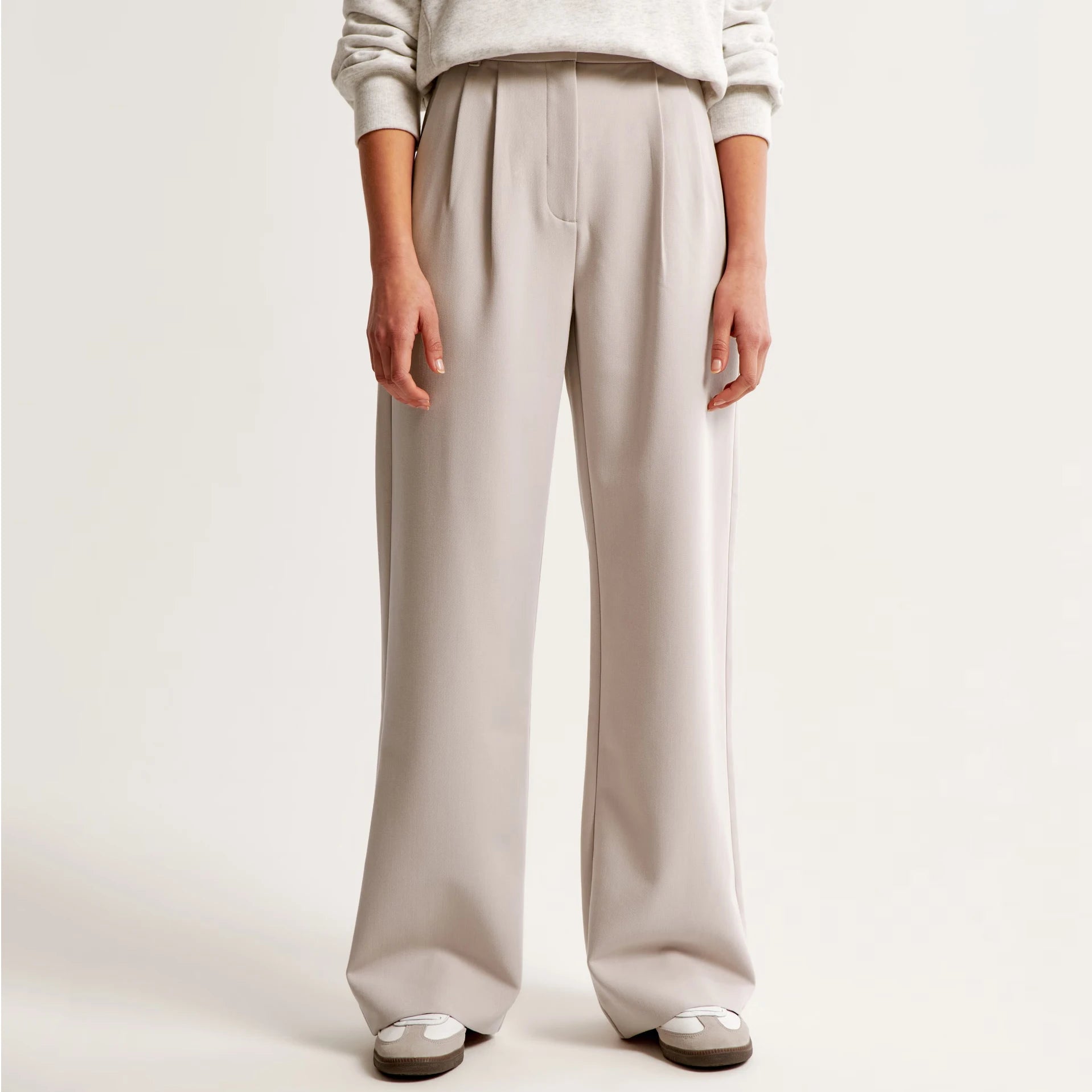 Women's Comfort Loose Fit Wide Leg Pants High Rise Elastic Waistband Full Length Pants