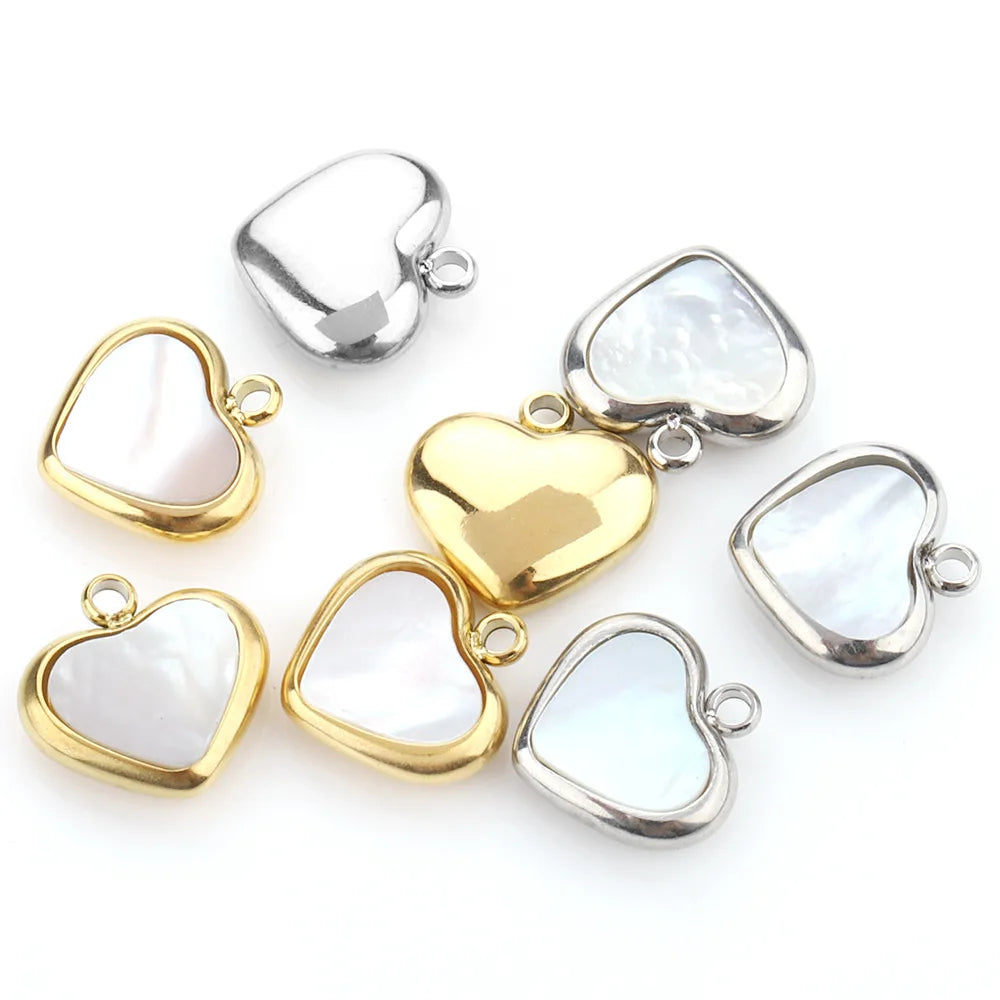 Fashion No Tarnish Stainless Steel Gold Shell Heart Necklace Retro Love Pendant for Accessories