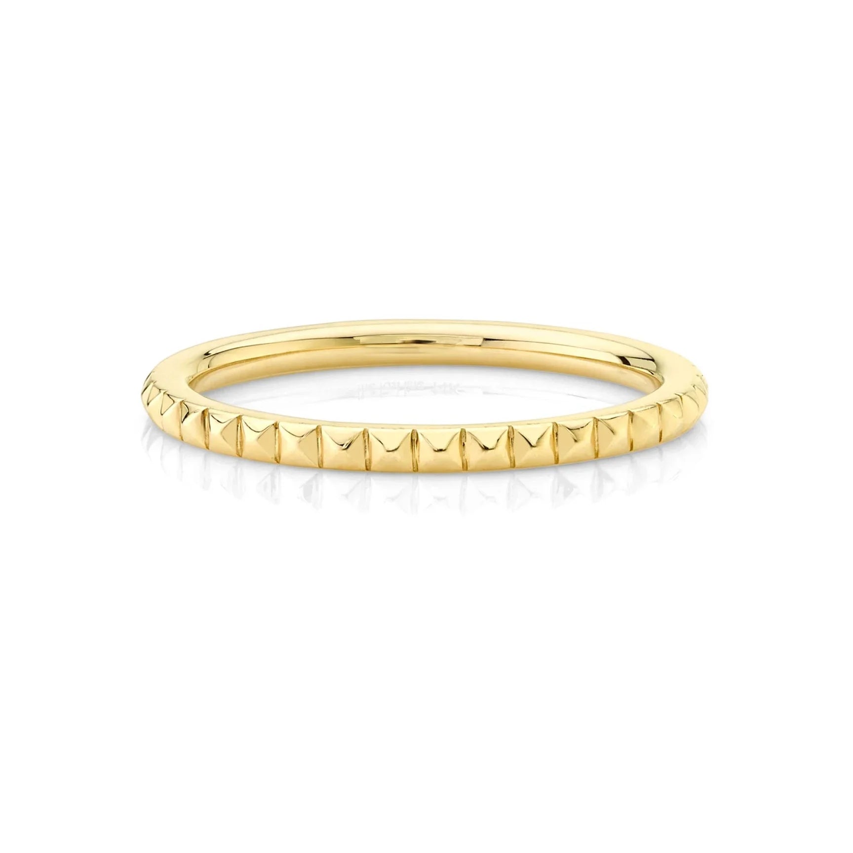 LOZRUNVE 925 Sterling Silver Jewelry Plain Slim Band Stack Pyramid Eternity Ring Women