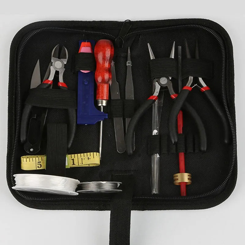 Fashion Hot Sale Popular Various Material Bag 22 Pieces Pliers Jewelry Kit Set Wholesale DIY Handmade Jewelry Gift