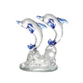 Crystal Glass Dolphins Figurines Collectibles Sea Animal Sculpture Statue Home Desk Decoration Ornaments