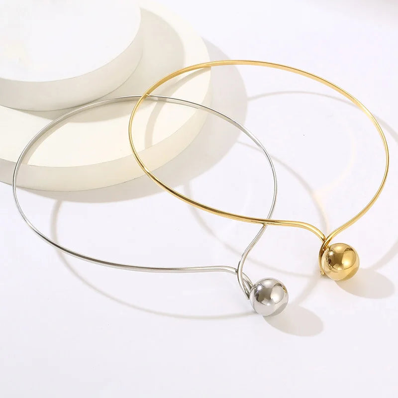 New Ladies Stainless Steel Necklace Wholesale Women's Gold Luxury Fashion Chokers Necklaces 2024 for Girls