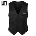 Liu Ming Custom Your Logo Wholesale Fashionable Men Suit Solid Color Sleeveless Business Blazer Vest Wedding Waistcoat