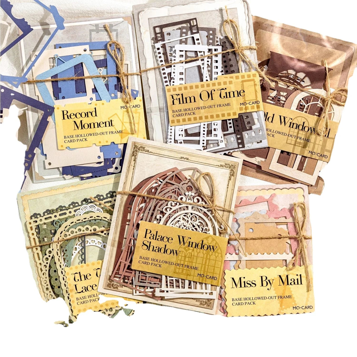 Hollowed out Card Packs Frames Collection Series Handbook Base Collage Material 6 Models 15 Sheets Per Pack Promotional Memo Pad