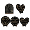 Tailai Valentine's Day Freestanding Wooden Table Sign | Assorted Heart/Oval/Arch Shape with Gold Engraved Love Quotes
