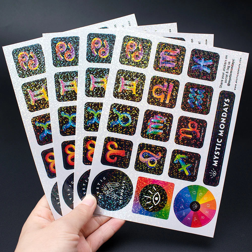 Personalized Custom Glitter Holographic Foil Decorative Sticker Sheet Manufacturer