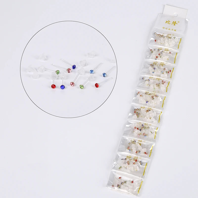 Hot Selling Anti-allergic Crystal Simple Small Ear Studs Artificial Diamond Bling Stud Earrings