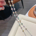 RUYI Style 18K Real Gold Cut Colored Diamond Bracelet Pink Yellow Green Diamond Lab Fancy Bracelet