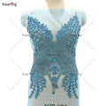 WDP-624 Keering Sewing on Mesh Beaded Rhinestone Bodice Crystal Applique Panel for Gown Female Evening Dress