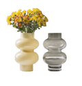 Hot Sale Gourd Round Grey Color Belly Glass Vase for Home Decoration
