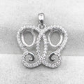Sterling Silver 6*8mm Semi Mount Pendant Empty Frame Blank Support Setting S925 Base Holder Without Center Stone for DIY Inlay