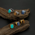 316L Stainless Steel Jewelry Natural Tiger Eye Stone Ring Women Men Finger Rings