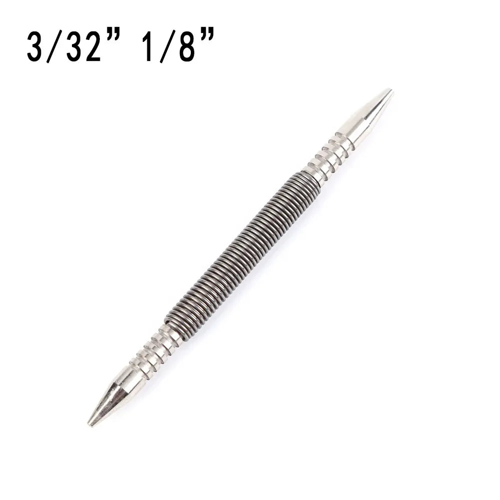 Spring Tool Hammerless Nail Set Center Holes Punch Spring Loaded Center Puncher