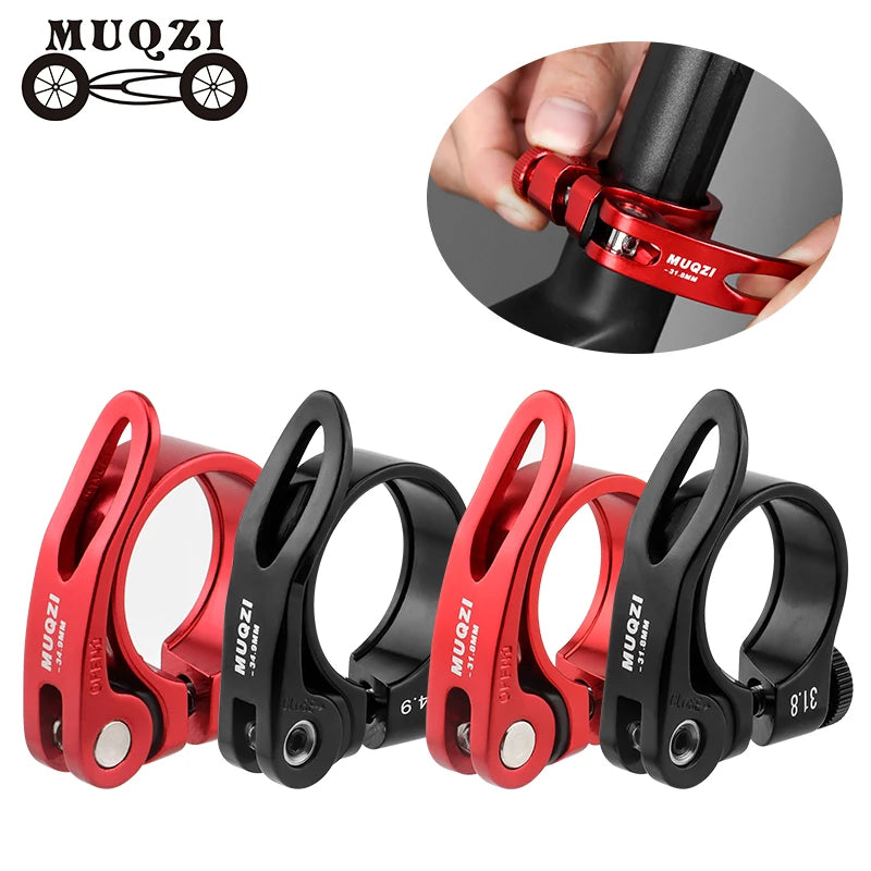 MUQZI Bicycle Seat Post Clamp 31.8mm 34.9mm Aluminum Alloy MTB Bicycle Seat Clamp Quick Release