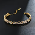 Fashion Sweet Love Heart Bracelet for Women Copper Gold-plated Color-preserving Adjustable Bracelet Exquisite Hand Accessories